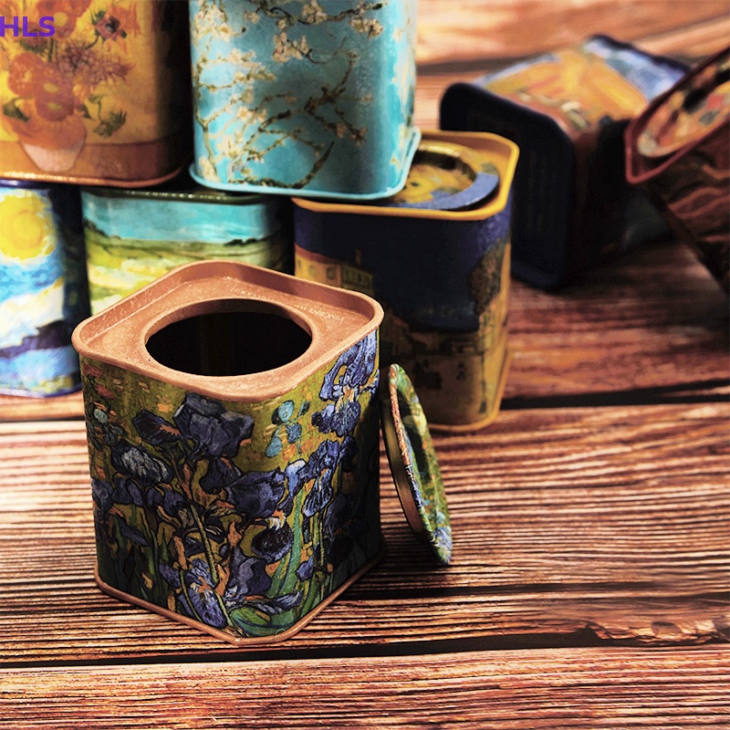 Hộp Thiếc Vuông Rỗng Đựng Đồ Thủ Công Phong Cách Retro