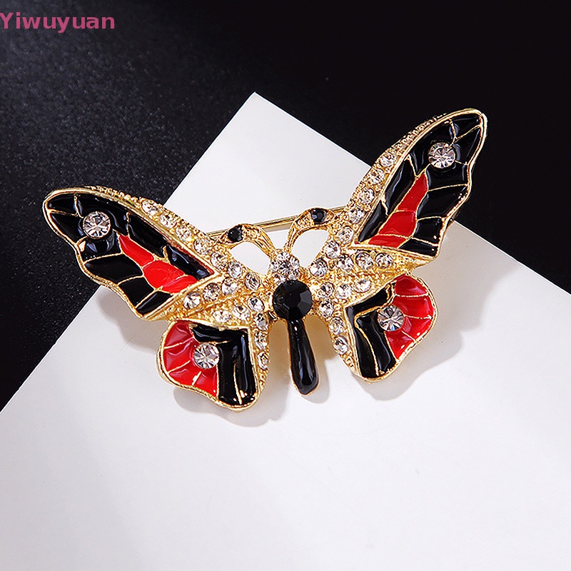 < Yiwuyuan > Trâm Cài Áo Khoác Hình Bướm Đính Kim Cương Giả Nhiều Màu Thời Trang Phụ Kiện Hóa Trang
