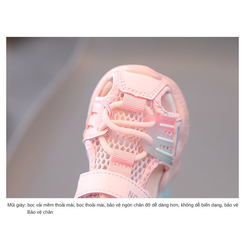 Giày Sandal Thể Thao Phối Lưới Thoáng Khí Thời Trang Mùa Hè 2023 Phong Cách Mới Cho Bé