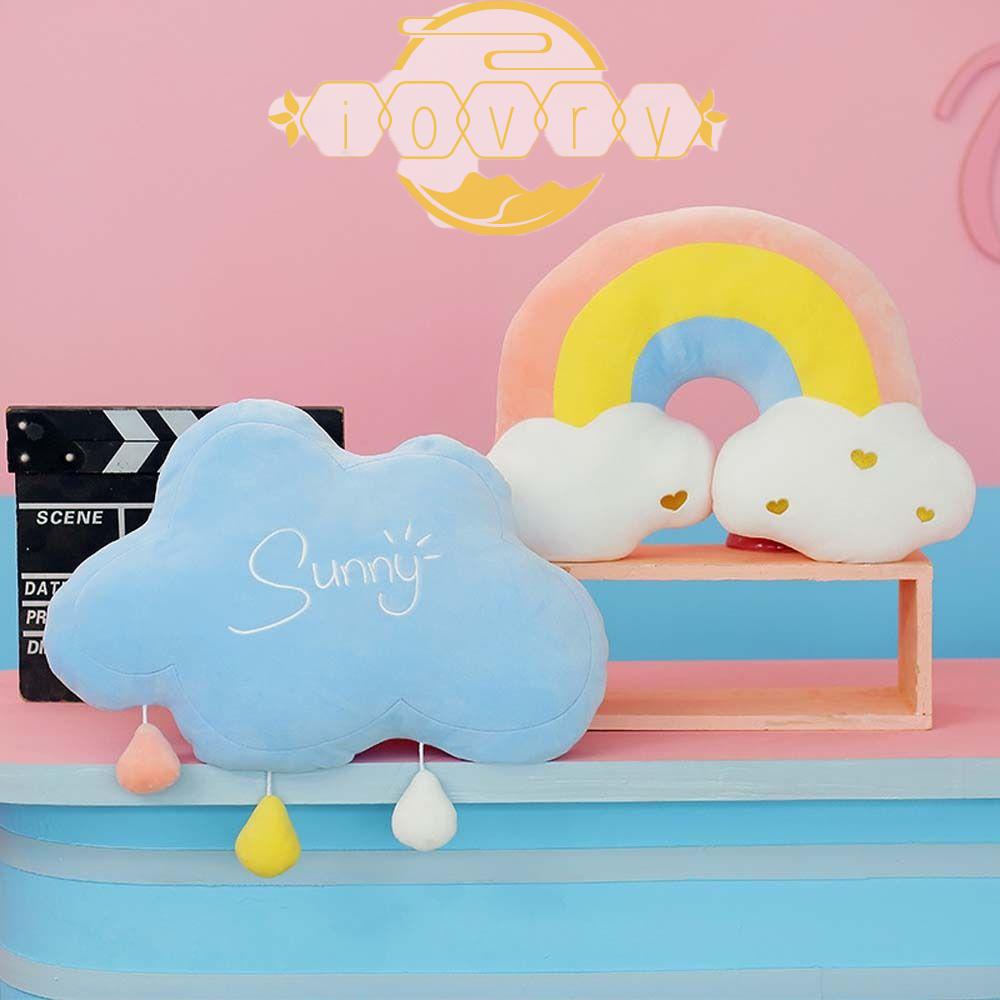 Gối Nhồi Bông Hình Ngôi Sao Năm Cánh Màu Cầu Vồng Mềm Mại Dùng Làm Quà Tặng Cho Bé