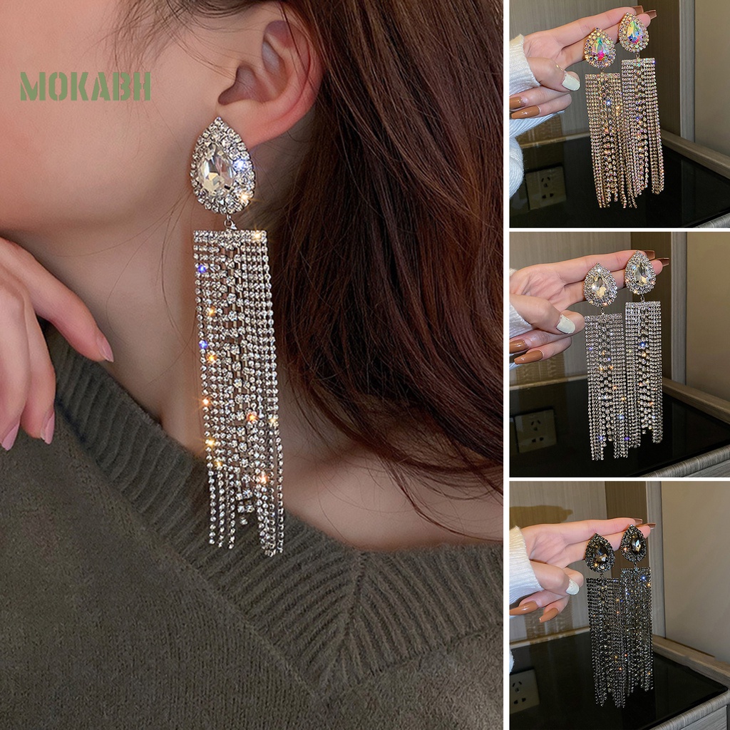 1 Đôi Bông Tai Tua Rua Dáng Dài Cỡ Lớn Phong Cách Âu Mỹ Thời Trang