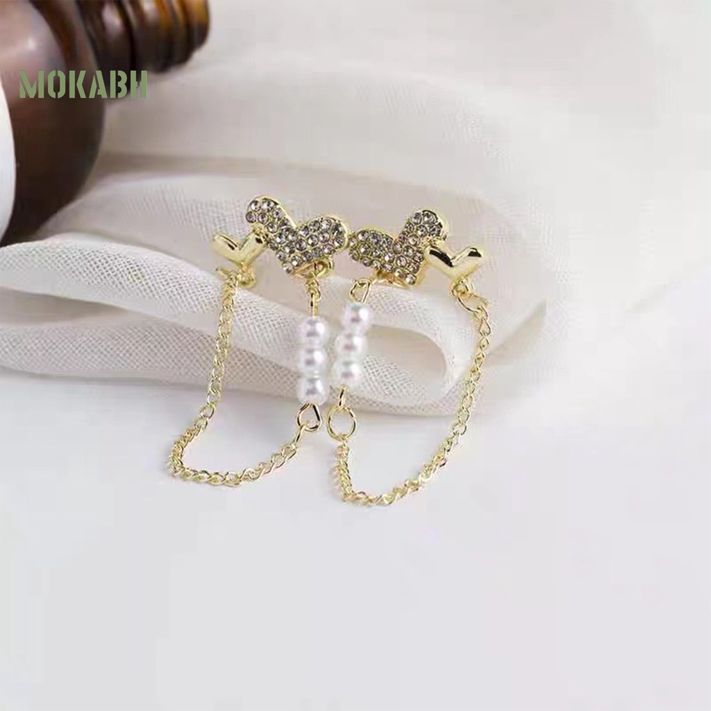 1 Đôi Bông Tai Hình Trái Tim Đính Ngọc Trai Nhân Tạo Thời Trang Dành Cho Nữ