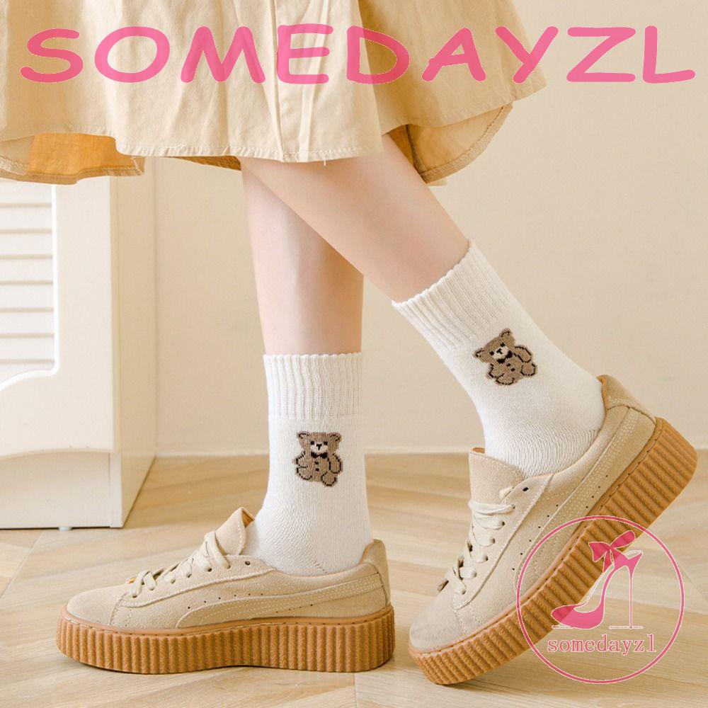 Vớ Harajuku In Họa Tiết Gấu Hoạt Hình Dễ Thương Giữ Ấm Mùa Đông Cho Nữ