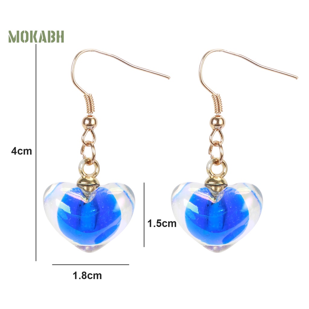 1 Đôi Bông Tai Hình Trái Tim Bằng Acrylic Mạ Điện Thoải Mái Chống Phai Màu Thời Trang Công Sở Cho Nữ