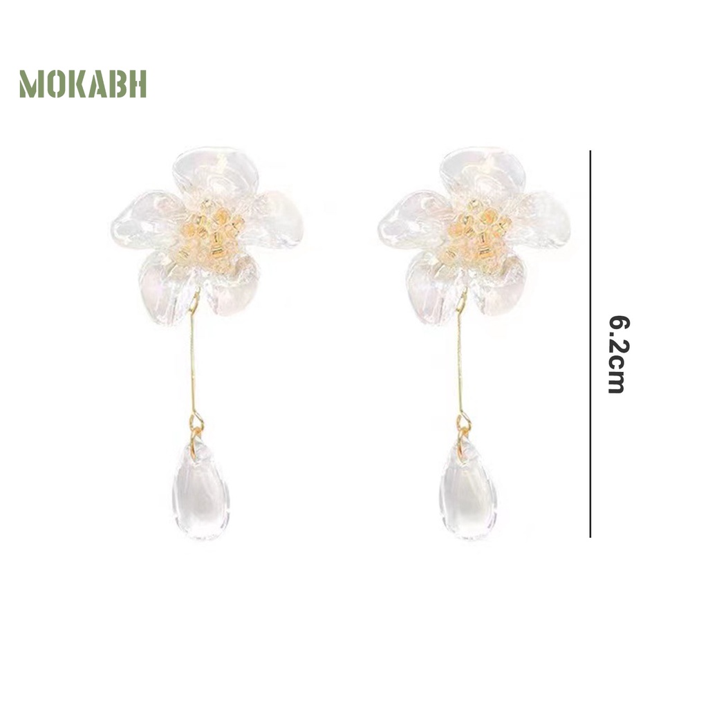 1 Đôi Bông Tai Hình Giọt Nước Pha Lê Trong Suốt Không Gây Dị Ứng Phong Cách Pháp Thời Trang