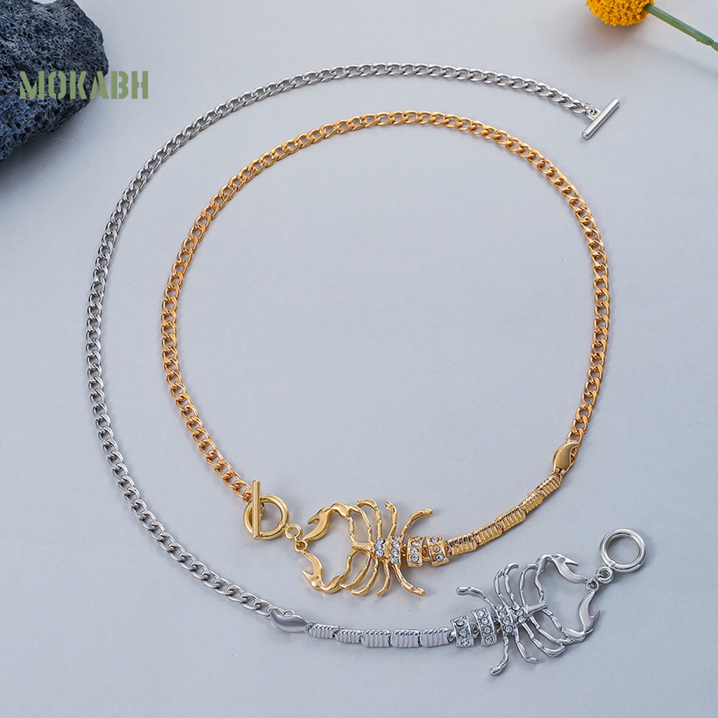 [Mới] Vòng Cổ Hình Bọ Cạp Đính Đá Thời Trang Hip Hop Punk Cá Tính Dành Cho Nữ