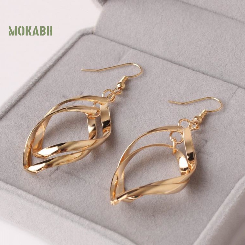 Bông Tai Hình Giọt Nước Dạng Xoắn Ốc Thanh Lịch Cho Nữ