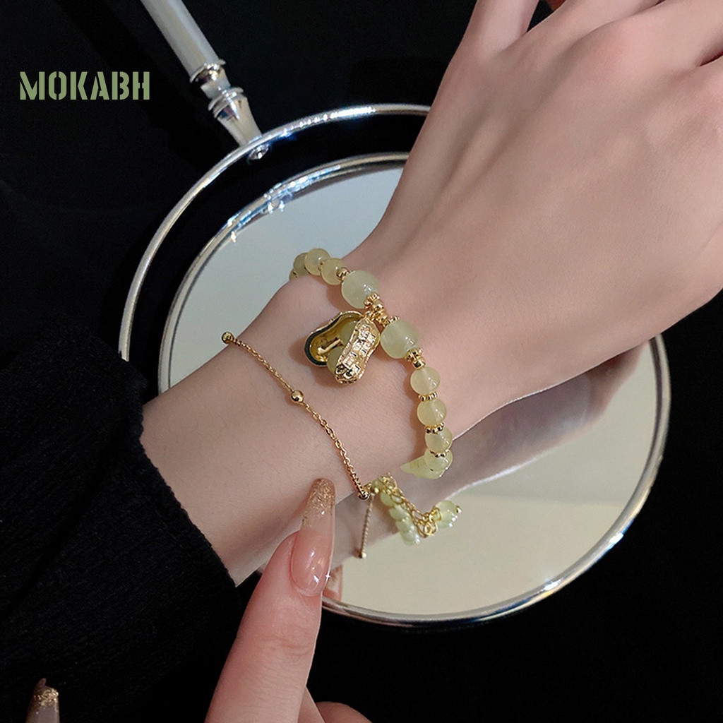 Vòng Đeo Tay Hai Lớp Chuỗi Hạt Thời Trang Xinh Xắn Cho Nữ