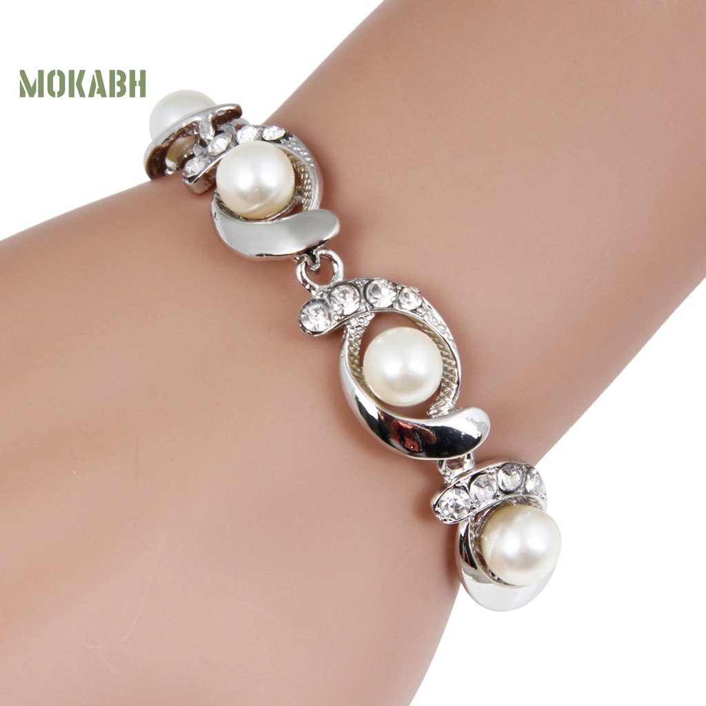 [Mới] Vòng Đeo Tay Mạ Điện Đính Kim Cương Giả Sang Trọng Sáng Bóng Có Thể Điều Chỉnh Trang Sức Cho Nữ