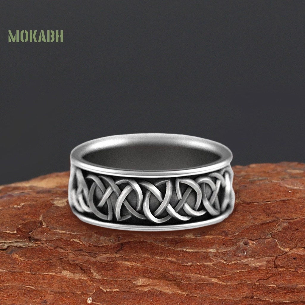 [Mới] Nhẫn Họa Tiết Hình Học Mạ Điện Chống Phai Màu Phong Cách Bắc Âu Thần Thoại Huyền Thoại Trang Sức Thời Trang Cho Nam