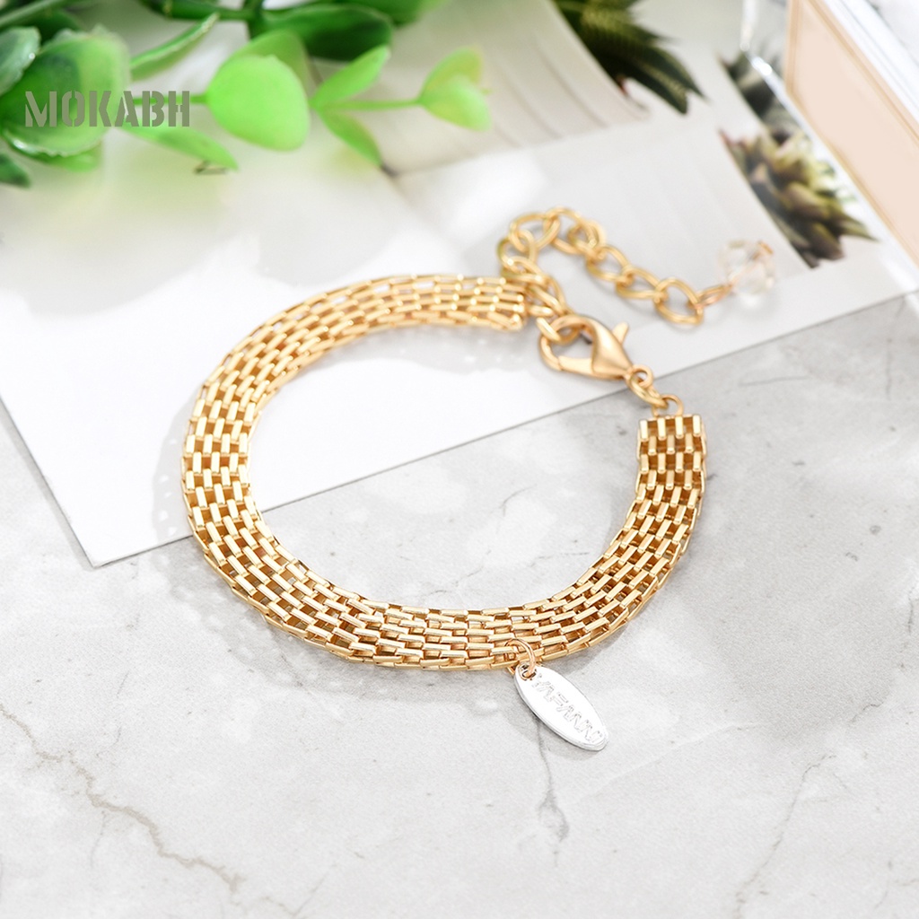 Vòng Tay Trong Suốt Đính Đá Mạ Điện Có Thể Điều Chỉnh Kích Thước Dành Cho Nữ