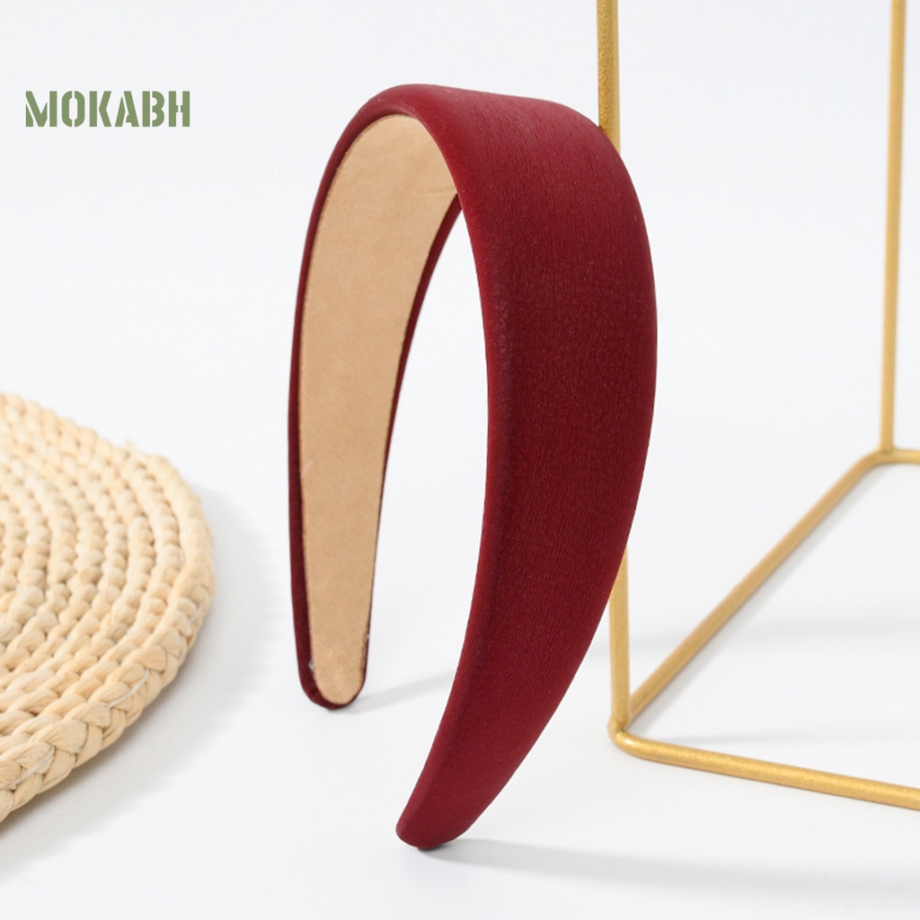Băng Đô Cài Tóc Bản Rộng 3cm Màu Sắc Trơn Chống Trượt Thời Trang Cho Nữ