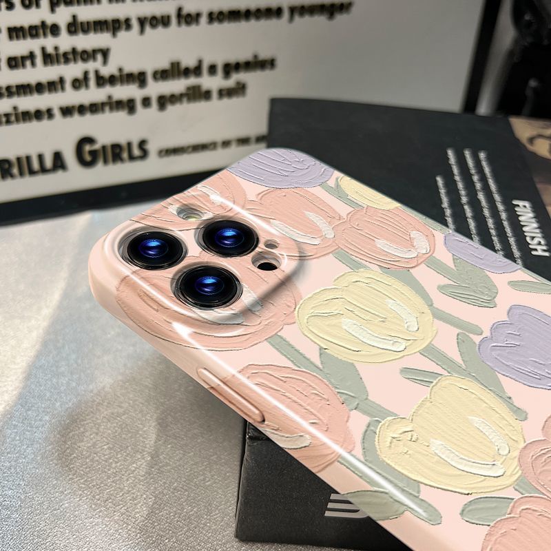 Ốp Điện Thoại Họa Tiết Tranh Sơn Dầu Hình Hoa Cho Iphone 13 Xsmax 11 xr 12 14 52HY