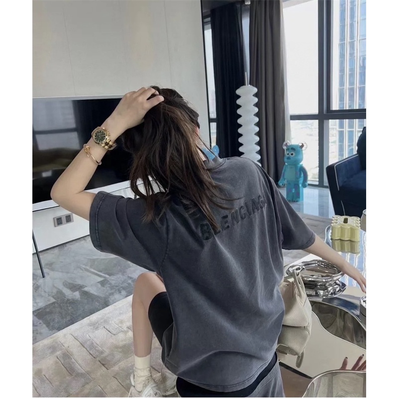 Áo Thun Tay Ngắn Dáng Rộng Thêu Họa Tiết Trước Và Sau Thời Trang Chất Lượng Cao