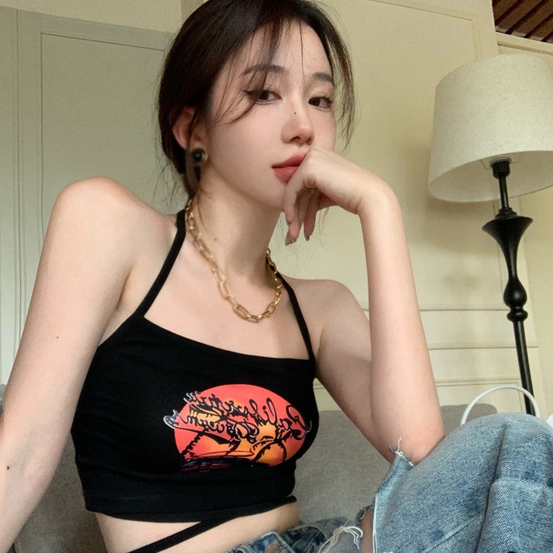 Áo hai dây Ôm Dáng Có Mút Đệm Ngực Phong Cách Mỹ Quyến Rũ Dành Cho Nữ