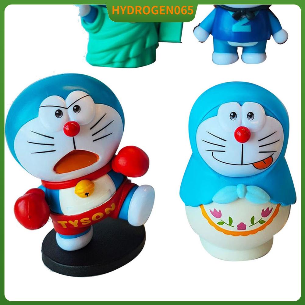 Hydrogen065 6 Chiếc Dễ Thương Màu Xanh Hình Mèo PVC Nhật Bản Nổi Tiếng Anime Hoạt Sưu Tập Búp Bê Dành Cho Trẻ Em Và Người Lớn