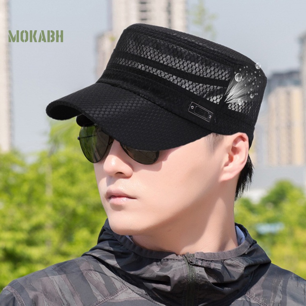 [Mok Abh] Mũ Lưỡi Trai Màu Trơn Thoáng Khí Trọng Lượng Nhẹ Dành Cho Nam