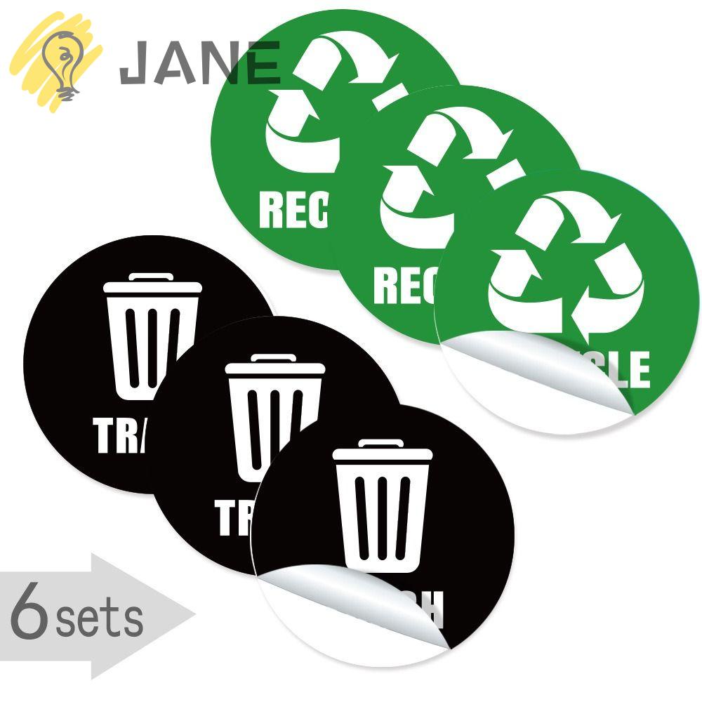 Bộ 6 Miếng Dán Thùng Rác Phân Loại Tái Chế Tiện Dụng
