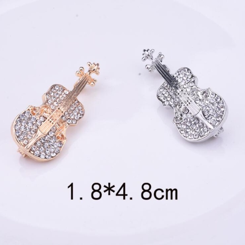 Ghim Cài Áo Hình Đàn Violin Đính Đá Phong Cách Thời Trang Hàn Quốc