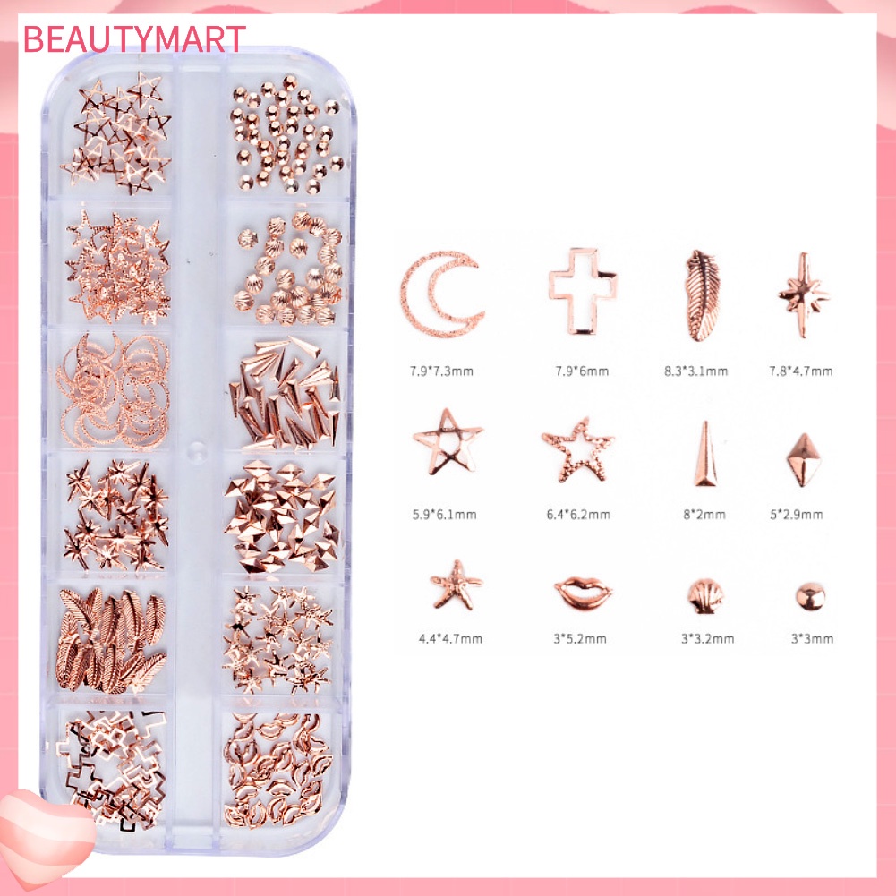 Đinh Tán Kim Loại Hỗn Hợp Trang Trí Móng Tay Nghệ Thuật DIY