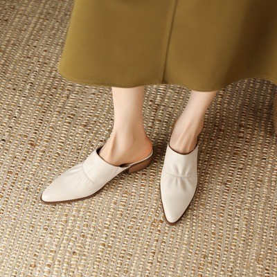 Duoya Hair Thẳng ~ [Hàng Có Sẵn] Dép Sandal Mũi Nhọn Gót Dày Công Sở Ngoài Trời Mùa Hè Cao Cấp Cho Nữ Miễn Phí Vận Chuyển