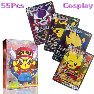 Bộ 55 Thẻ Bài Pokemon Hình ba chiều Chơi bài Pikachu cực dễ thươ thẻ sáng bóng đồ chơi trẻ em