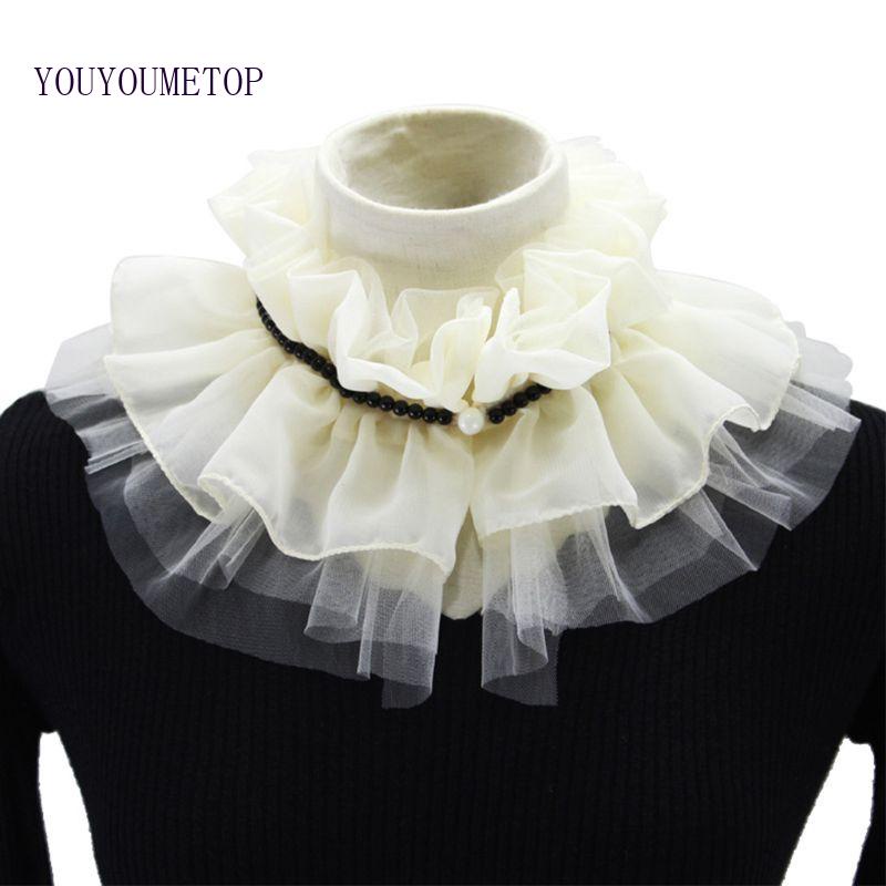 Cổ Áo Rời Chiffon Đính Ngọc Trai Giả Thời Trang Cho Búp Bê YOUYO