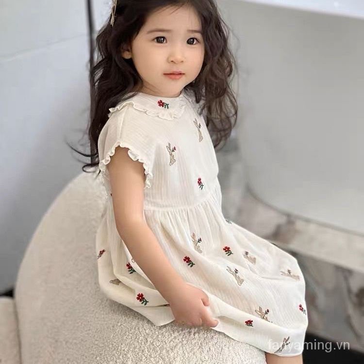 Đầm Búp Bê In Hình Thỏ 23 Tuổi Thoáng Khí Thời Trang Mùa Hè Dành Cho Bé Gái N9GV