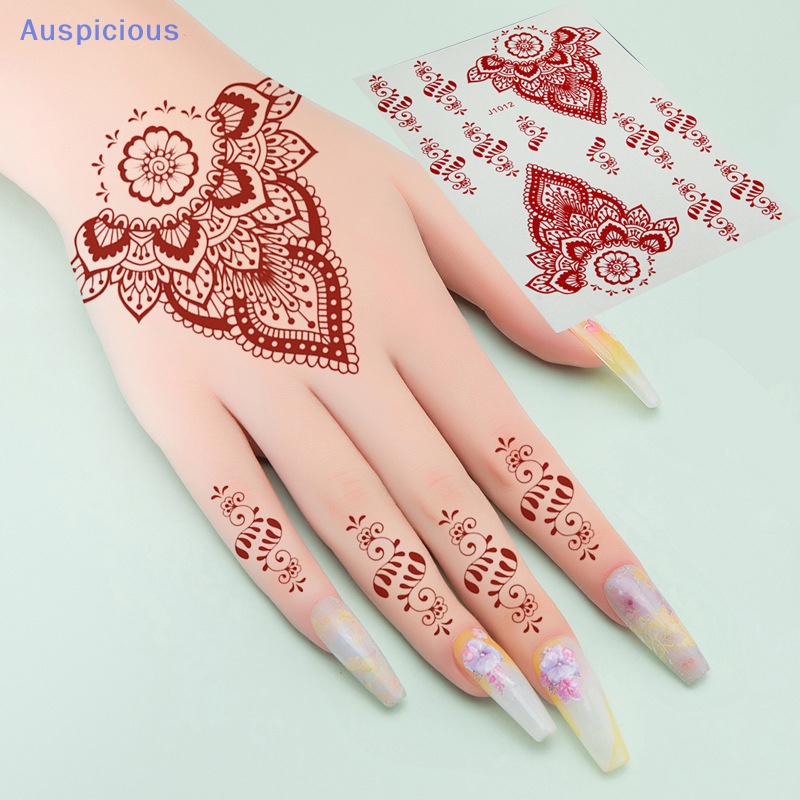 Hình Xăm Tạm Thời Henna Màu Đỏ Họa Tiết Hoa Mandala Mehndi Bảo Vệ Toàn Thân Chống Thấm Nước Cho Nữ