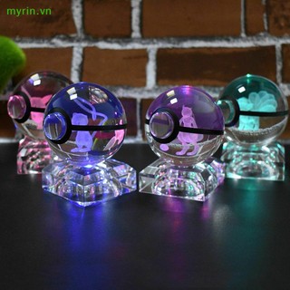 Đồ Chơi Quả Cầu Pha Lê Pokemon 3D Có Đèn LED