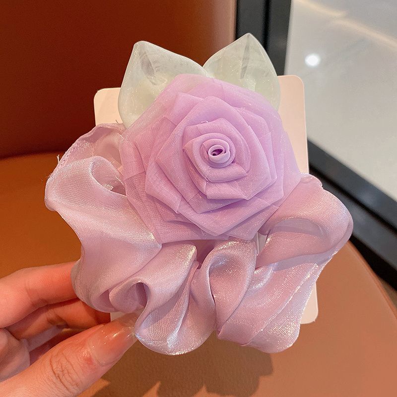 Dây Buộc Tóc Cao Su Đính Hoa Hồng Lớn Mẫu Mới 2023 Thời Trang Cho Bé Gái