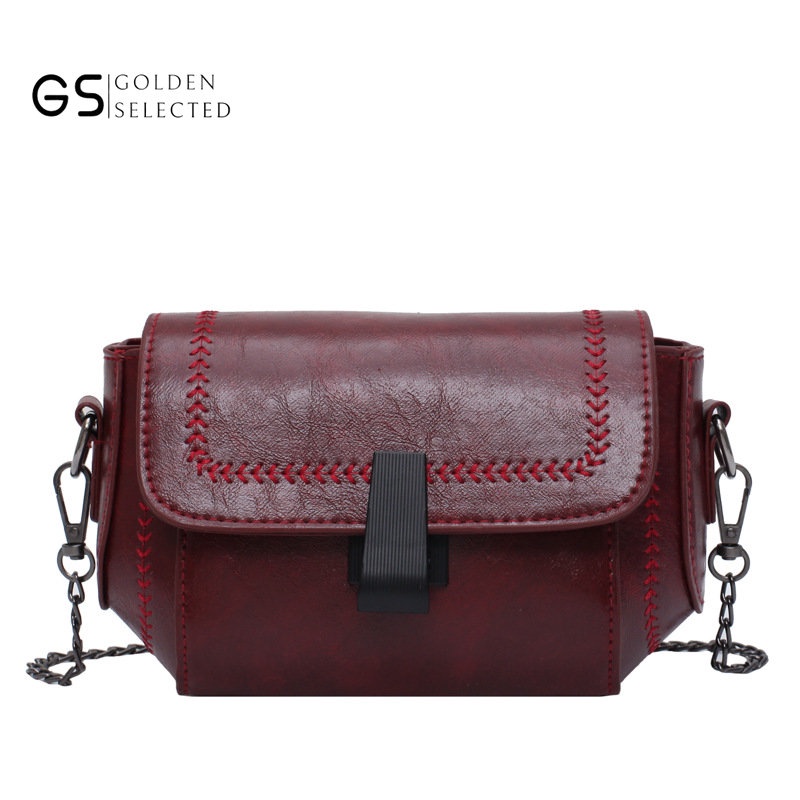 Hàng Mới Về Túi Đeo Chéo Da Mềm Cỡ Nhỏ Phối Dây Xích Thời Trang Nữ Sành Điệu