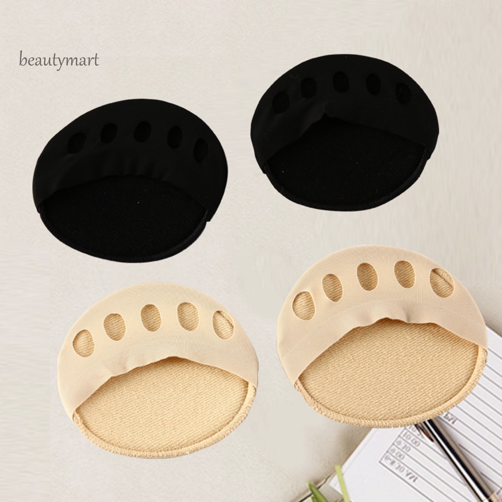 1 Cặp Vớ Nửa Ngón Chân Thoáng Khí Kháng Khuẩn Màu Đen Và Kaki