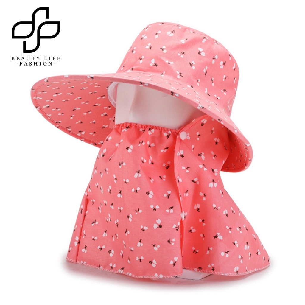 Nón Bucket Rộng Vành Chất Liệu Cotton In Họa Tiết Hoa Thời Trang Cho Nữ