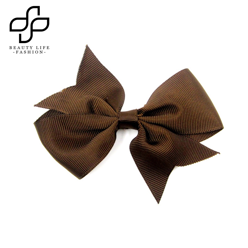 Bộ 10 Kẹp Tóc Nơ Màu Trơn Thời Trang Cho Nữ