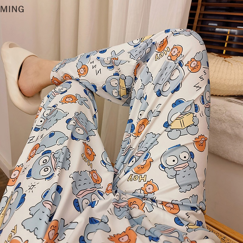 Ming Quần Ngủ Dáng Rộng Thoáng Khí Mùa Hè In Hình Cá Lạ Hoạt Hình Mặc Ở Nhà Giải Trí Có Thể Worn