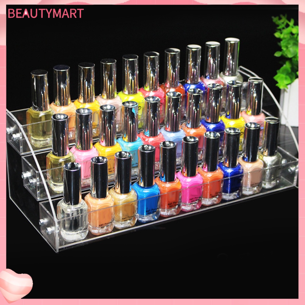 Giá Đỡ Trưng Bày Lọ Sơn Móng Tay Nhiều Tầng Bằng Acrylic Trong Suốt