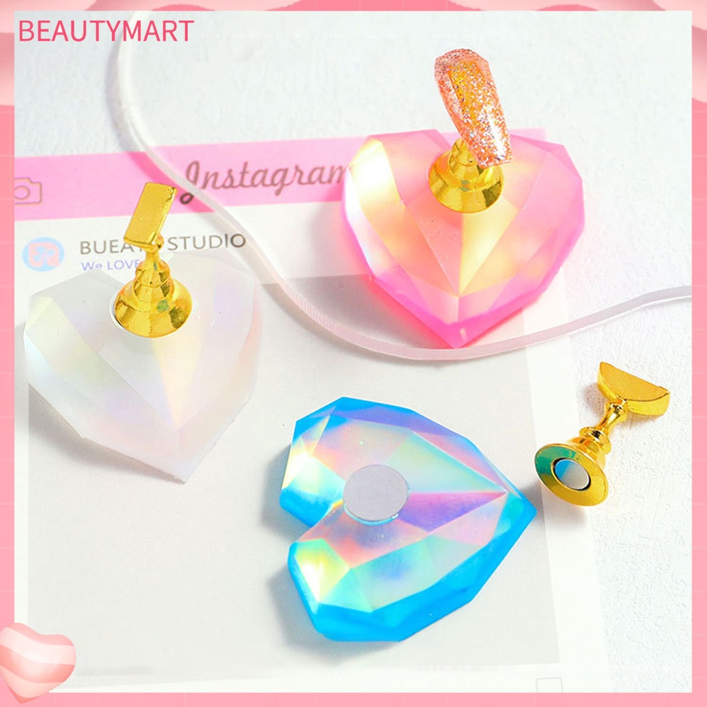 Giá Đỡ Trưng Bày Móng Tay Giả Hình Trái Tim Có Giác Hút Mạnh Dành Cho Nữ