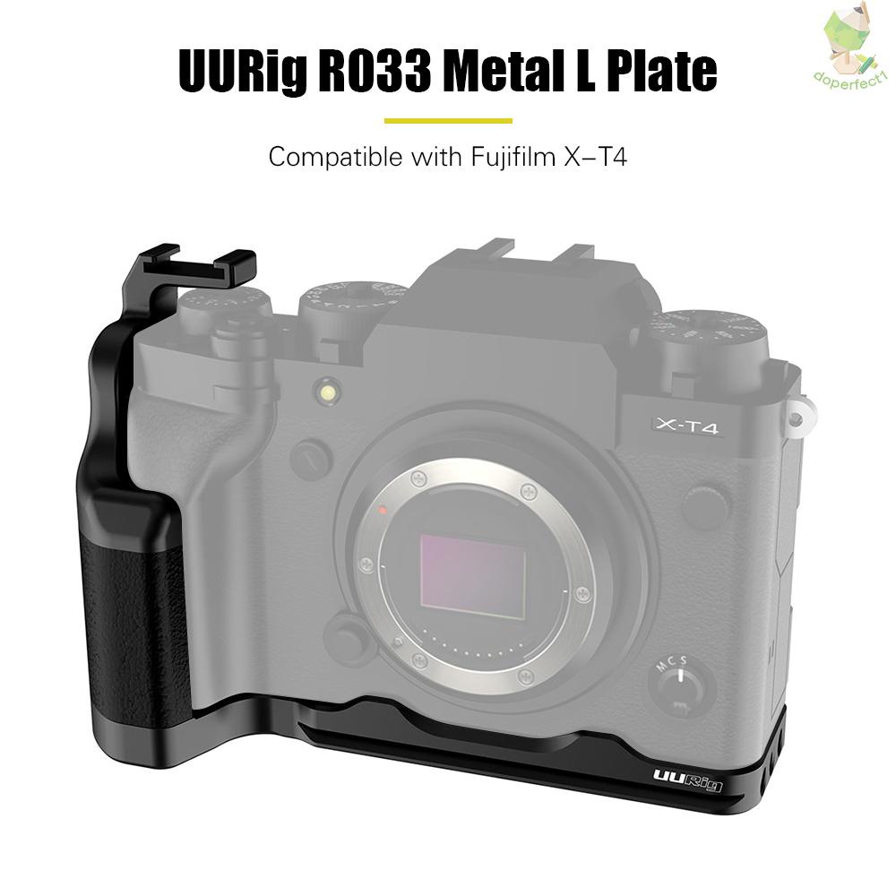 UURig R033 Metal L Bracket Leather Hand Grip with Arca Swiss Type Quick Release Plate Design Cold Shoe Mount and 1/4 Inc   Came-6.5