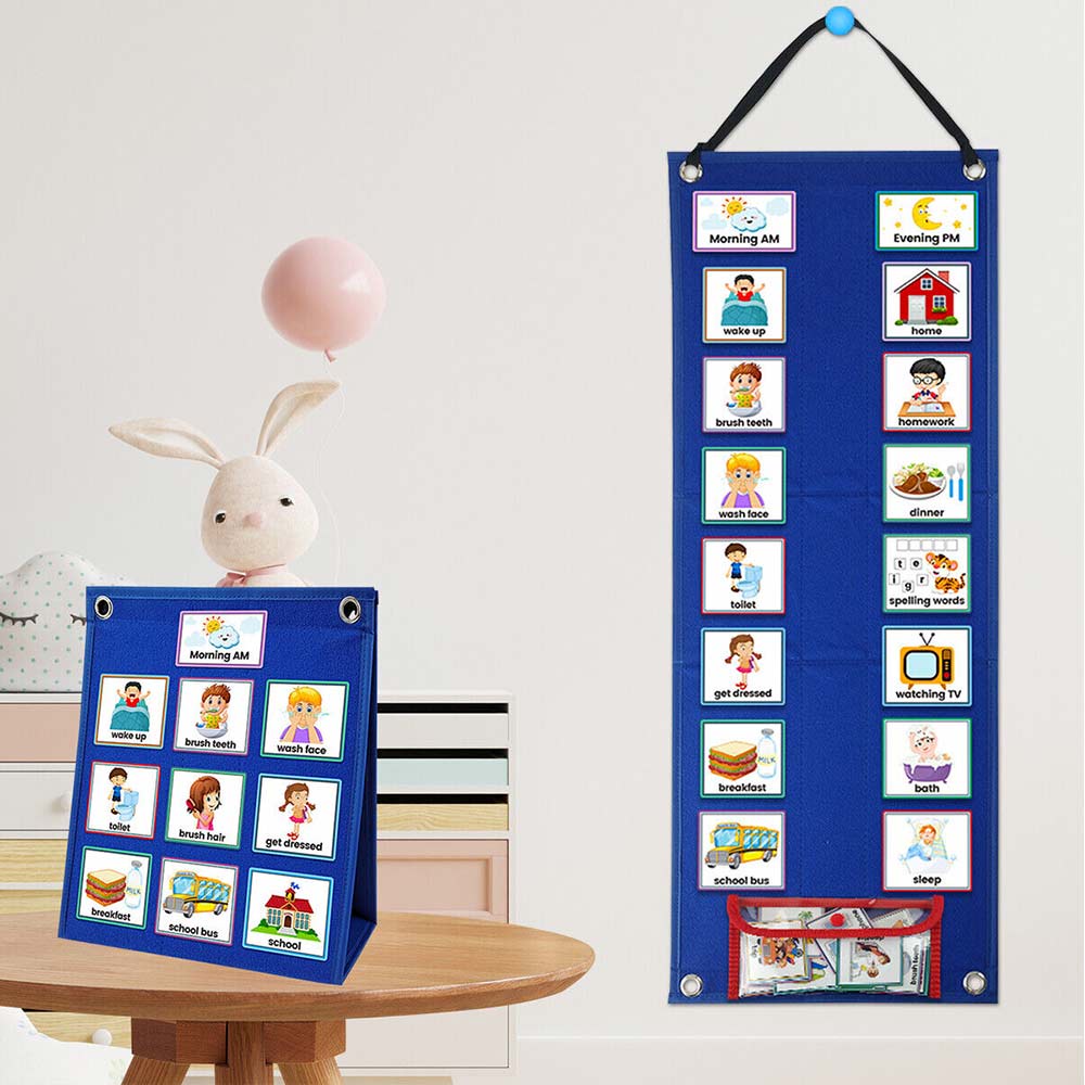 Visual Schedule for Home Day Night Autism Routine Chart Cards Visual Wall Planner Chore Chart for Daily Kids Toddler

