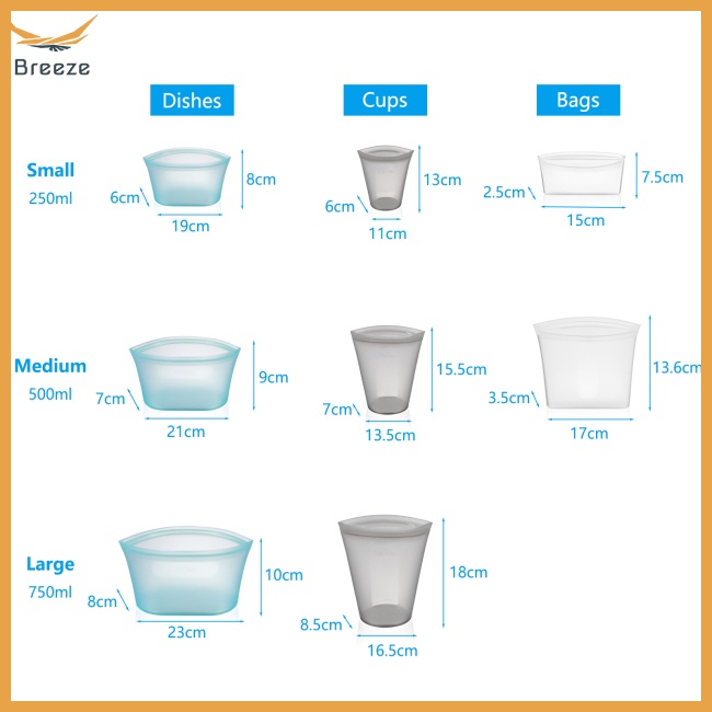 Bộ 8 Tô Silicone Đựng Thực Phẩm Có Thể Tái Sử Dụng