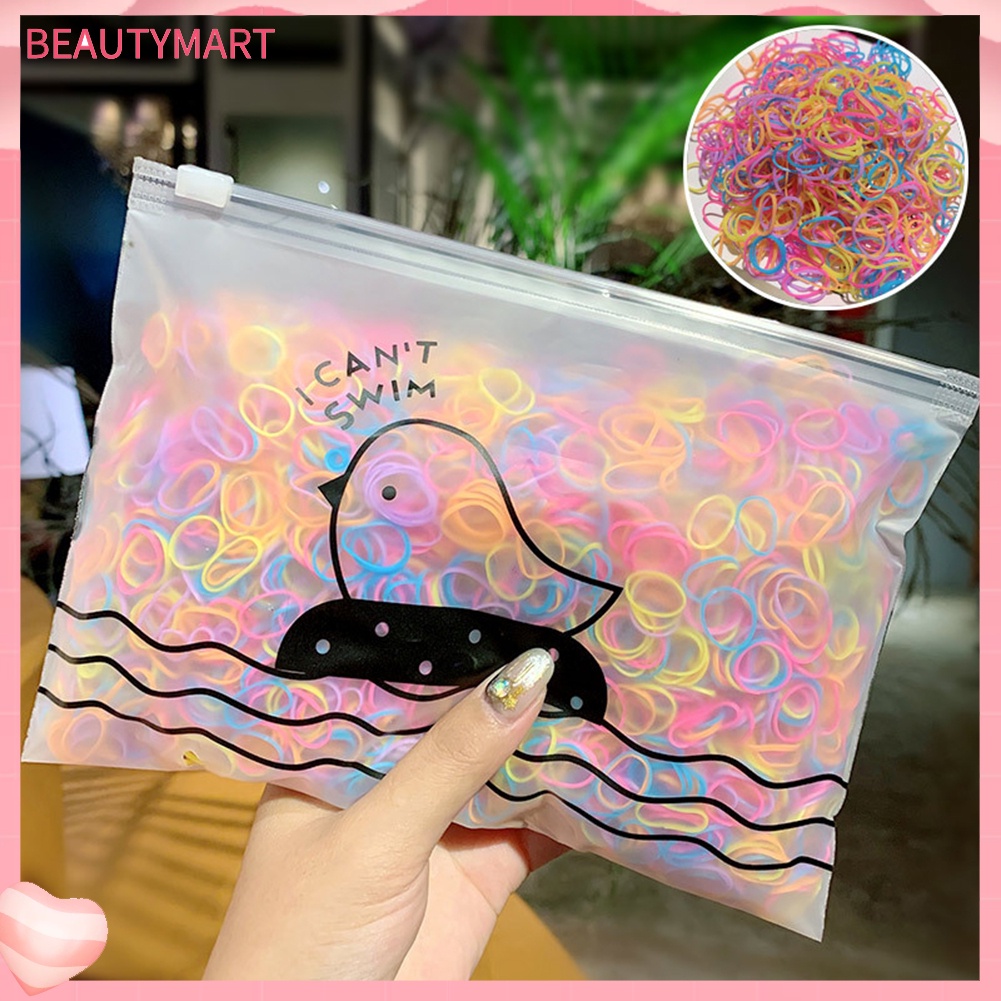 Túi 1000 Dây Buộc Tóc Co Giãn Nhiều Màu Sắc Dùng Một Lần Dành Cho Nữ