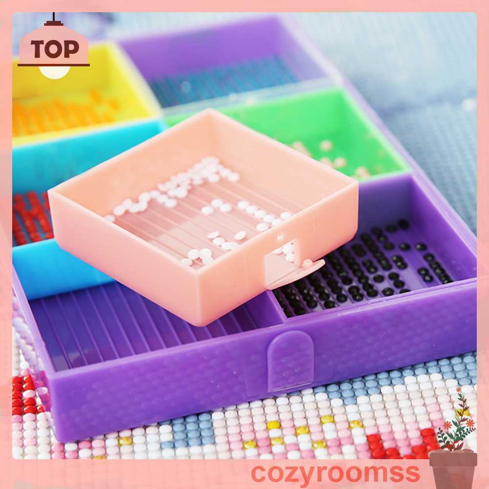 Khay Đựng Hạt Cườm Thêu Tranh Đính Đá Cỡ Lớn Có Nắp Đậy