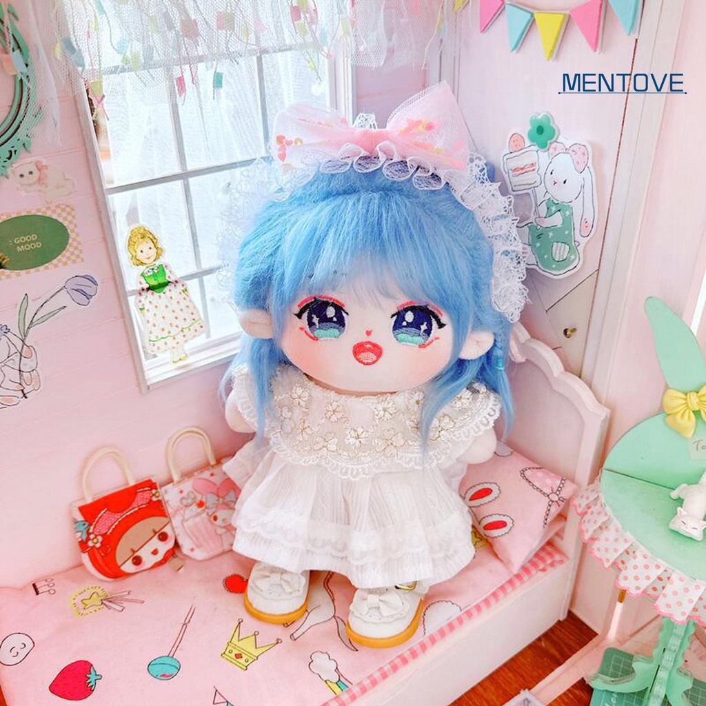 1 Bộ Quần Áo Búp Bê 20cm Bằng Vải Cotton Và Băng Đô Nơ Dễ Thương