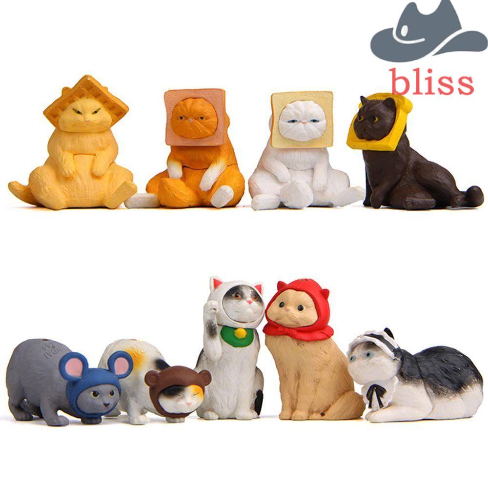 Đồ trang trí Chú Mèo Hoạt Hình Bằng Nhựa Resin Dễ Thương Trang Trí Sân Vườn