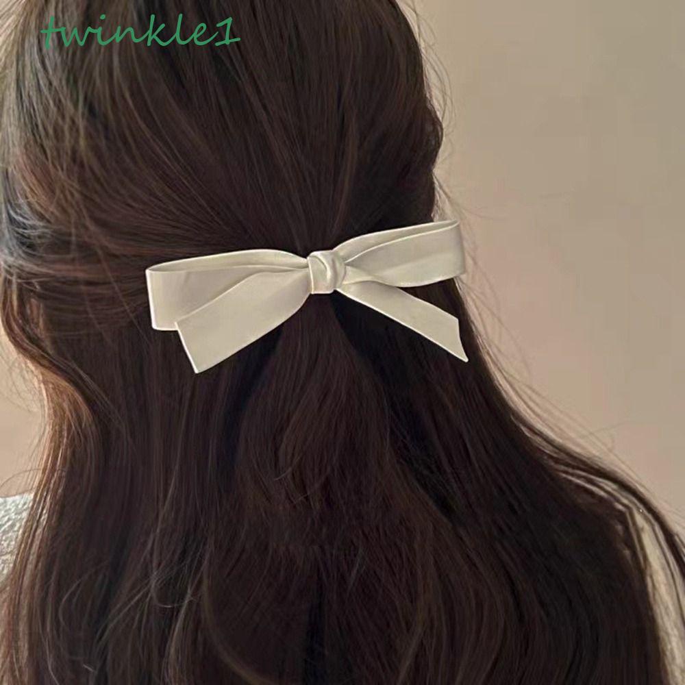 Kẹp Tóc Nơ Nhỏ Bằng Da PU Lấp Lánh Phong Cách Retro Dành Cho Nữ