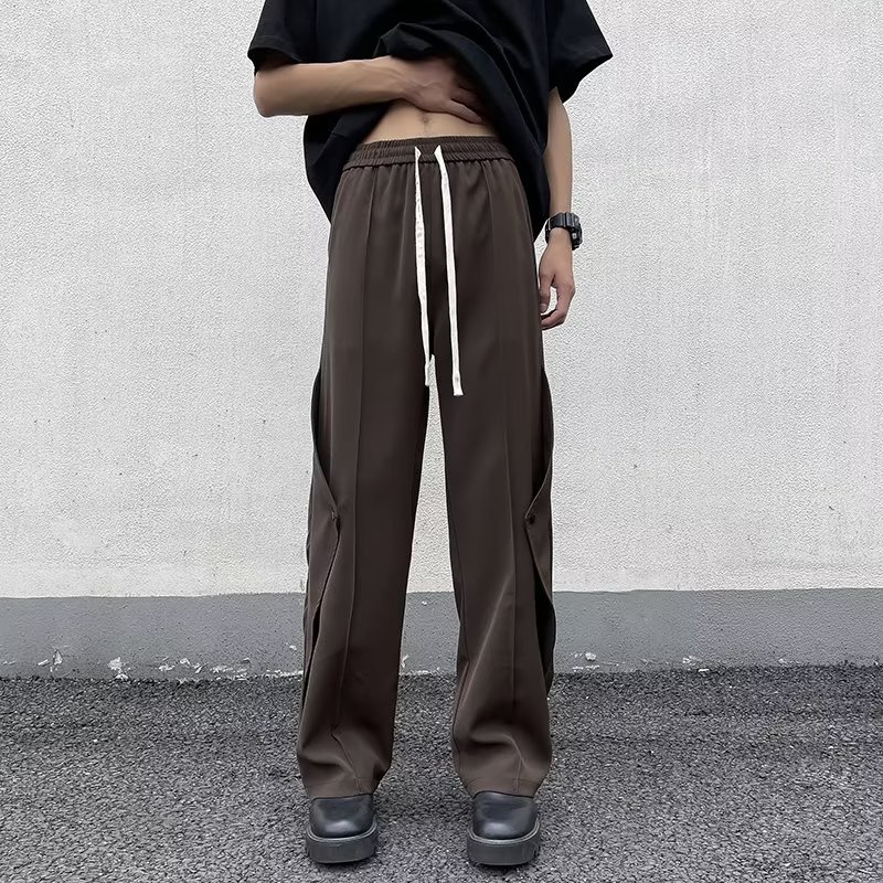 Quần Dài Thể Thao Vải Lụa Lạnh Mỏng Dáng Rộng Kiểu Đường Phố Thời Trang Mùa Hè Cho Nam