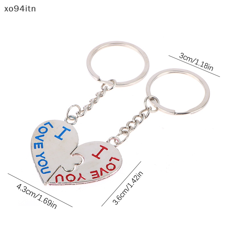 1 Cặp Móc Khóa Hợp Kim Kẽm Mạ Bạc Hình Trái Tim Thời Trang