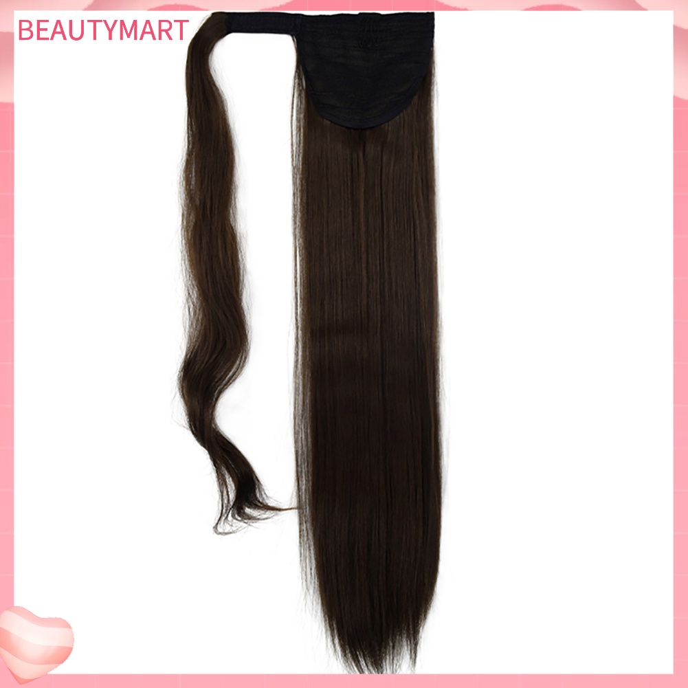 Tóc Đuôi Ngựa Thẳng 24 inch Có Kẹp Bằng Sợi Tổng Hợp