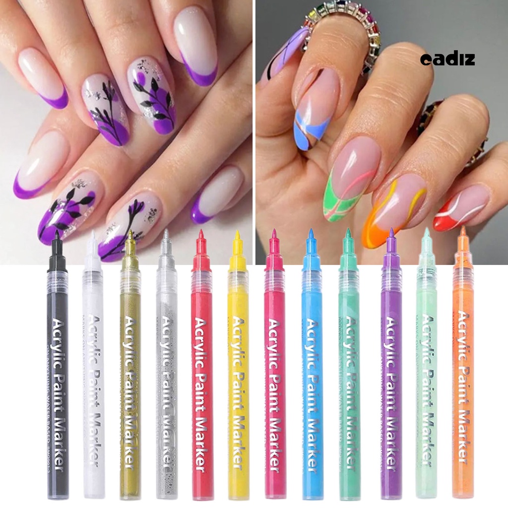 Bút Vẽ Móng Nghệ Thuật Nhanh Khô Chống Thấm Nước Họa Tiết Hoa Chuyên Dụng Cho Salon